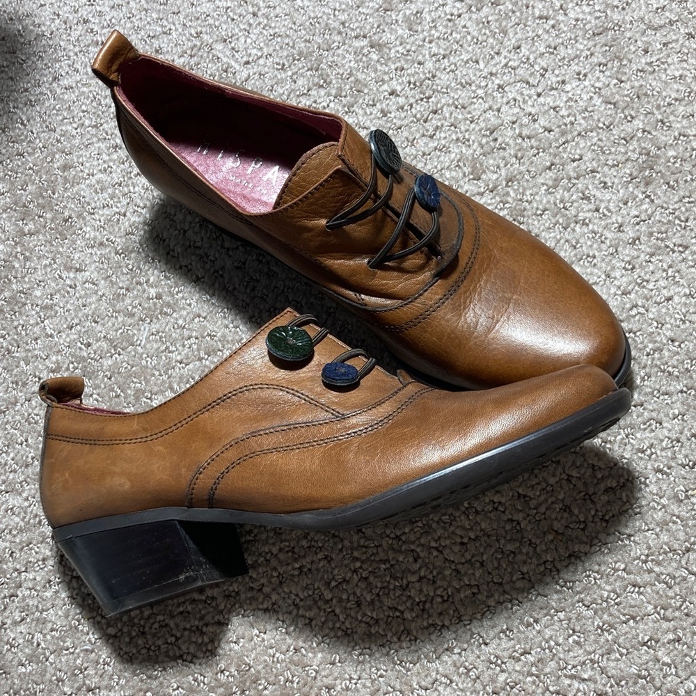 Women’s Hispanitas Brown Leather Oxford shoes 37